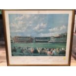 Lords Cricket Ground limited edition signed print, 245 of 850, in glazed frame