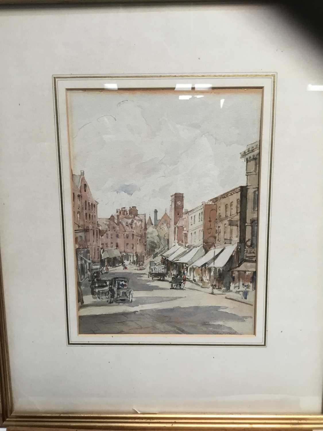 Amy Joseph (1876-1961) watercolour - London street scene