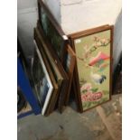 Quantity of paintings, prints and woodwork pictures