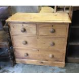 Victorian pine chest of drawers and a pine drop flap kitchen table