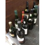 Bottles of port, grand marnier and others