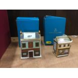 Two Royal Crown Derby cottage / house ornaments with original boxes