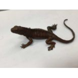 Japanese bronze sculpture of a lizard