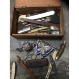 Assorted works of art including cloisonne snail, silver spoons, pen knives sundries