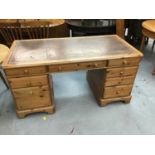 Pine pedestal desk