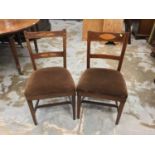 Two inlaid mahogany side chairs