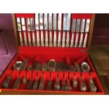 Canteen of silver plated Kings Pattern Cutlery by Harts
