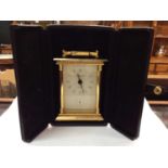 Churchill Quartz carriage clock in case