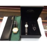 1970s Gentleman's Rotary wristwatch in box and ladies Rotary dress watch with matching pendant on ch