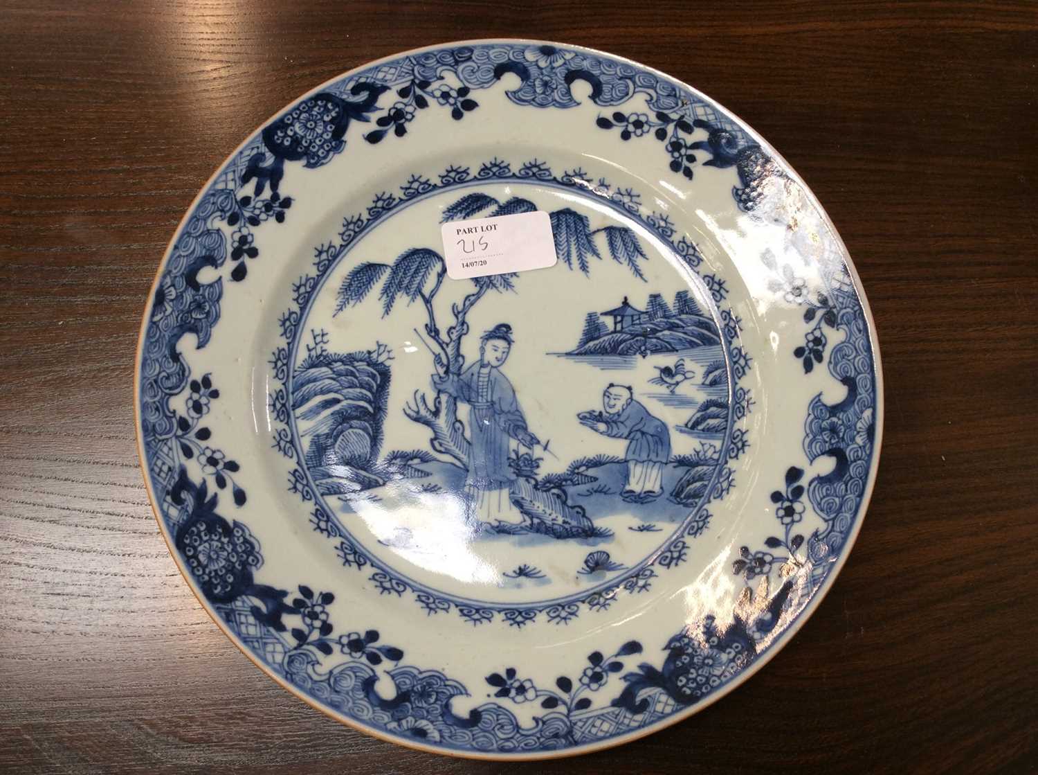 Four 18th century Chinese blue and white plates - Image 4 of 10