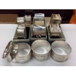 Eleven various silver napkin rings