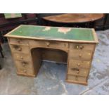 Pine pedestal desk