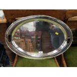 Twin handled silver plated oval tray