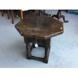 Manner of Titchmarsh & Goodwin- Good Quality reproduction oak low occasional table of octagonal form