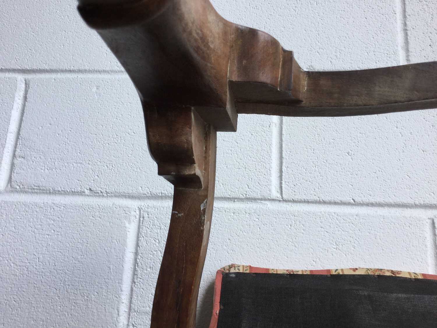 Antique mahogany Dressing stool of shaped rectangular form, with drop in seat, on cabriole legs - Image 2 of 3