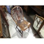 19th century ash and elm stick back chair