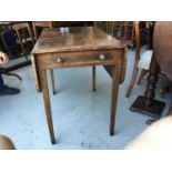 Mahogany Pembroke table with cross banded decoration on square taper legs