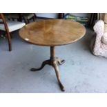 Mahogany tripod table, George III with alterations