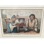 George Cruickshank (1792-1878) coloured engraving 'Royal Amusement or nature will prevail' 22 x 32c