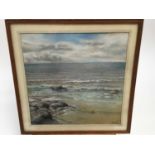 Good chalk seascape signed Stock 1949