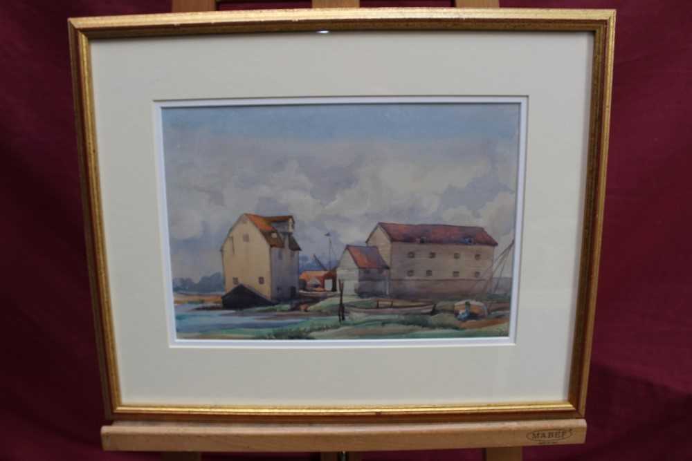 Henry Denham (1893-1961) watercolour Woodbridge tide mill - Image 2 of 3