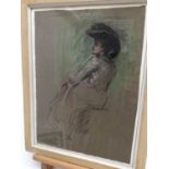 Follower of Dame Laura Knight - pastel - Figural sketch
