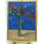 John Nash oil on board vase of flowers