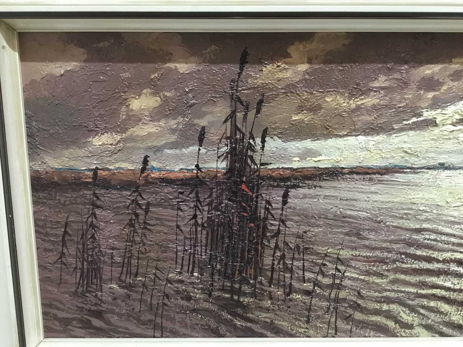 Jos Van Dijk (1913-2000) oil on canvas, estuary at dusk, signed and dated 1972 - Image 2 of 4