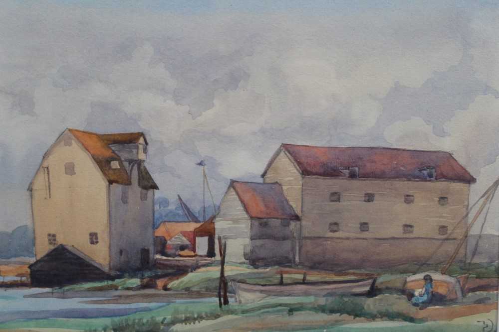 Henry Denham (1893-1961) watercolour Woodbridge tide mill