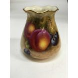 Royal Worcester squat painted vase