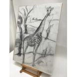 Attributed to Herbert 'Jimmy Weitmeier (German 1935-1998) Giraffe, Elephant, two works