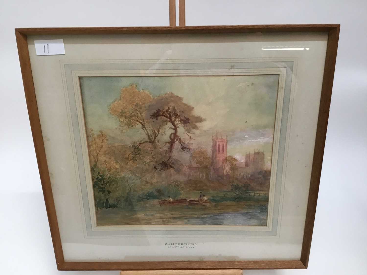 Stuart Lloyd (1845-1959) watercolour, Canterbury, 30 x 35cm, glazed frame - Image 2 of 5