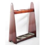 Unusual stick stand constructed from two First World War period propeller tips with removable drip t
