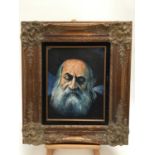 Manner of Theresa Bernstein - oil on canvas, Rabbi, signed