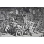 Adriaen van Ostade (1610-1685) etching - The Breakfast, c1664