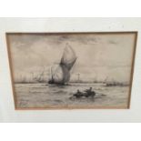 Late 19th / early 20th century English School, marine scene watercolour, sighed Albert. labels verso
