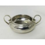 George V silver two handled sugar bowl with engraved crest (Sheffield 1919)