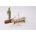 Antique Chinese carved ivory model of a ceremonial boat