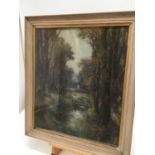 W. Cox, early 20th century pastel - cottage through trees, signed, in glazed frame, 55cm x 47cm