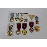 Group of 11 gilt metal Masonic Jewels