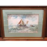 Thomas Westcott (1863-1934), pair of 1920s watercolours - fishing boats off the Essex coast, signed