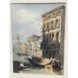 Manner of Samuel Prout, watercolour, Venetian scene
