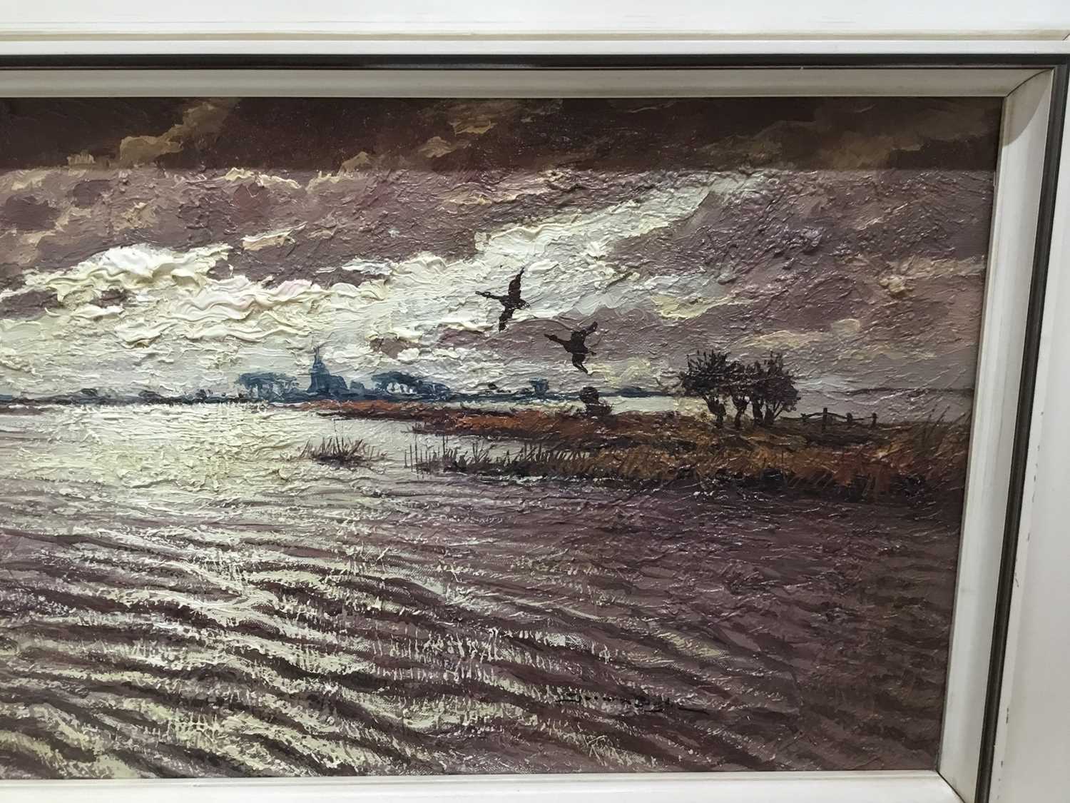 Jos Van Dijk (1913-2000) oil on canvas, estuary at dusk, signed and dated 1972 - Image 4 of 4