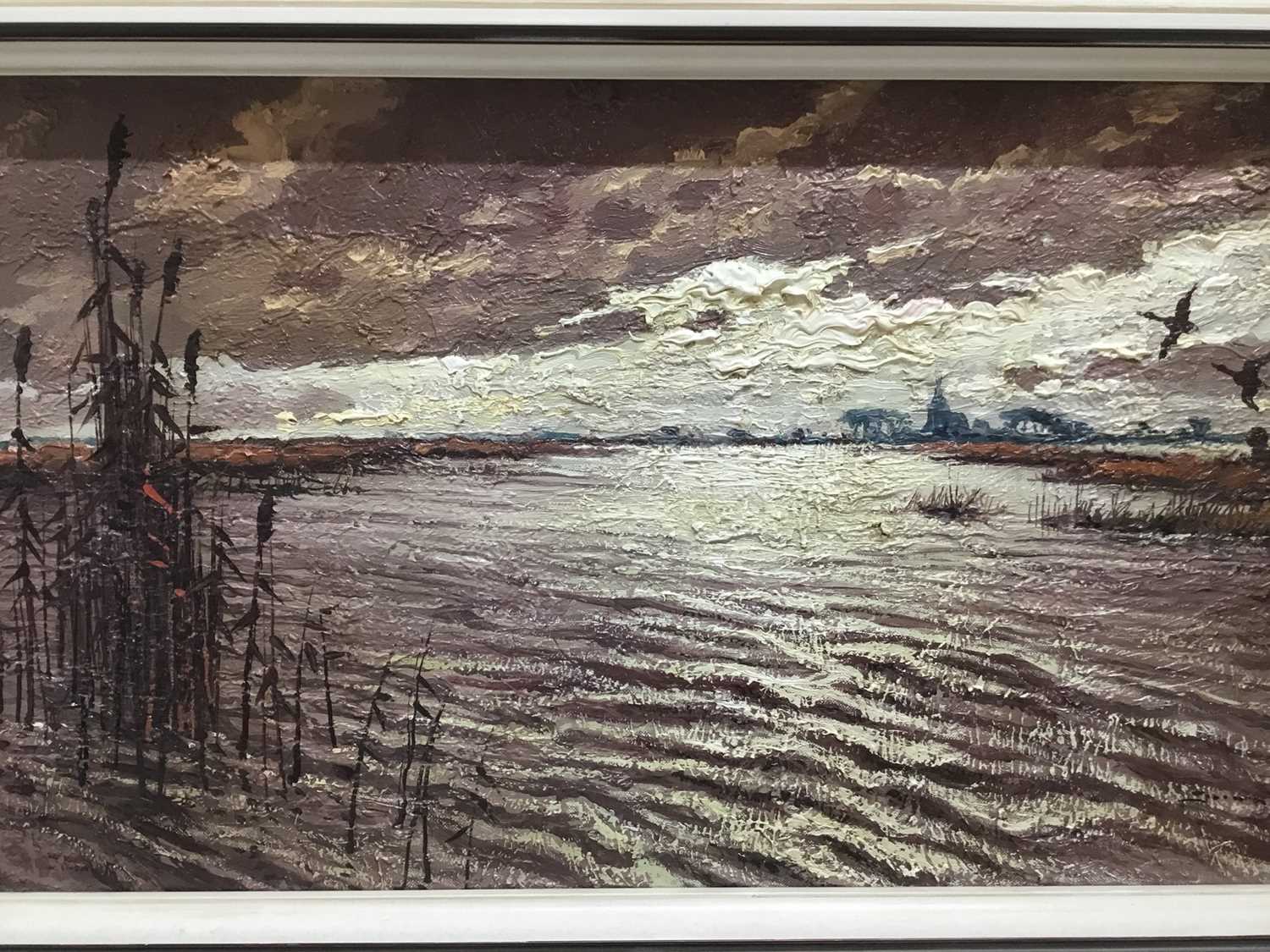 Jos Van Dijk (1913-2000) oil on canvas, estuary at dusk, signed and dated 1972 - Image 3 of 4