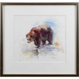 Rachel Lockwood (b. 1965) mixed media, brown bear, indistinctly signed