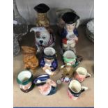 Group of various Toby jugs and character jugs including Royal Doulton