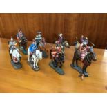 Set of eight Delprado men on horse back, including Chasseur d'Afrique