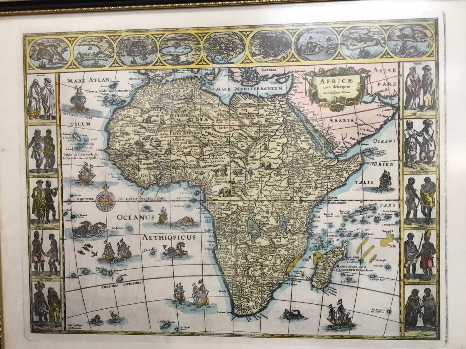 Engraved map of Africa after Blaue