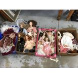 Four boxes of mixed porcelain collectors dolls