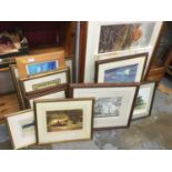 Archibald Thorburn print of Pheasants together with a group of other decorative pictures and prints